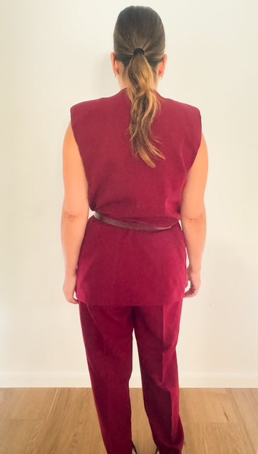 CONJUNTO BORDEAUX COM CINTO