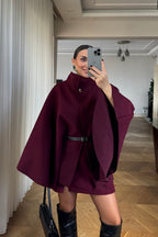 Capa bordeaux Com Cinto