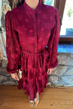 Vestido Vermelho com Folhos