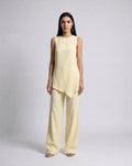 Conjunto Amarelo de Túnica Comprida e Calças Fluidas