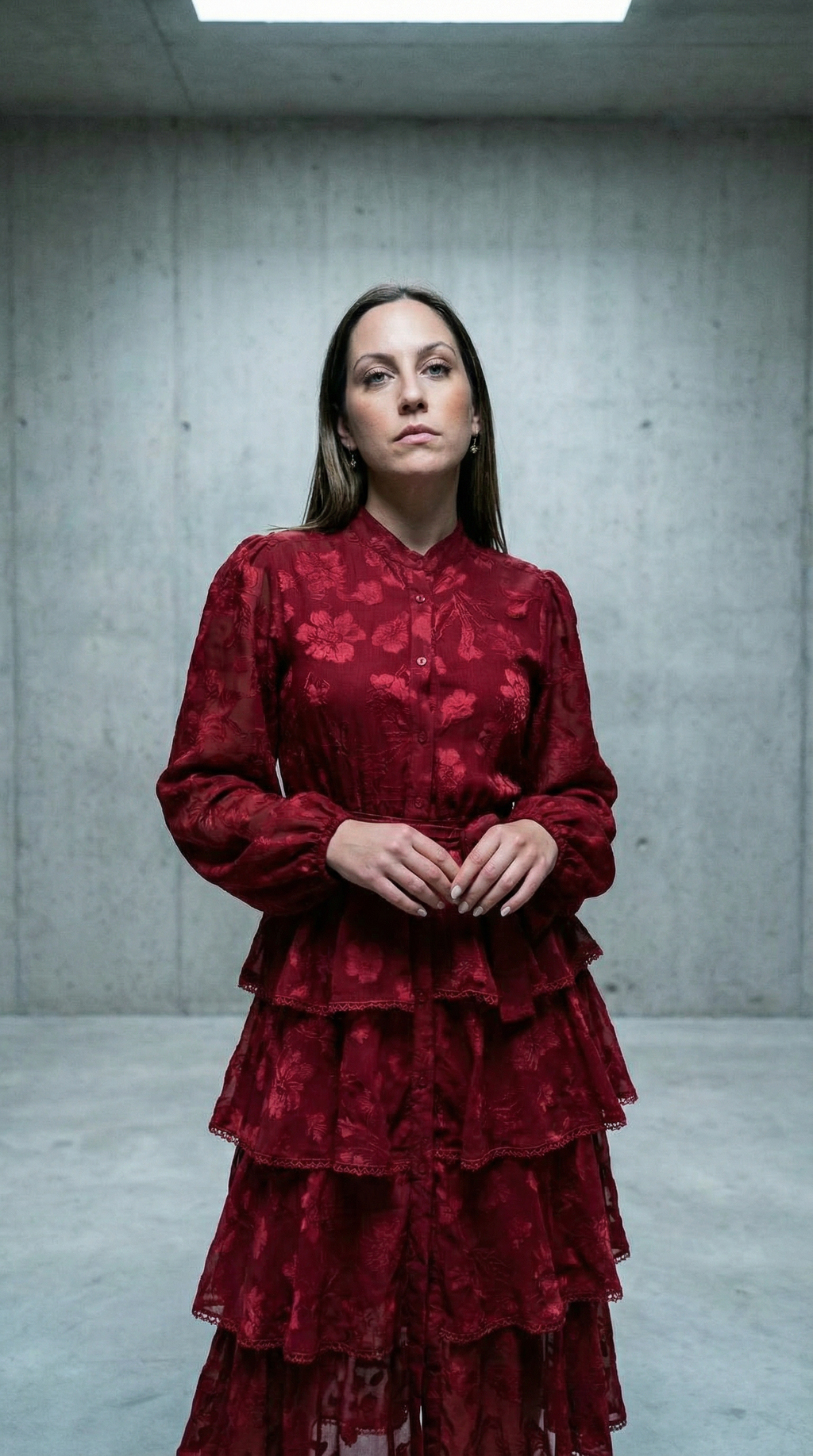 Vestido Vermelho com Folhos