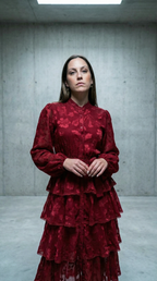 Vestido Vermelho com Folhos