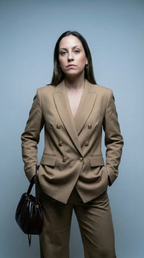 Blazer camel com botões dourados