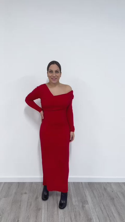 VESTIDO ASSIMÉTRICO VERMELHO