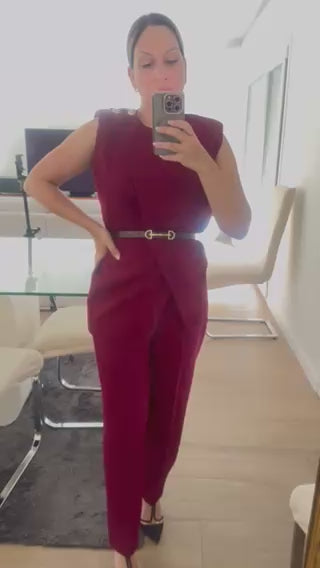 CONJUNTO BORDEAUX COM CINTO