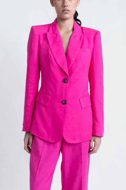 Blazer de linho Fúcsia