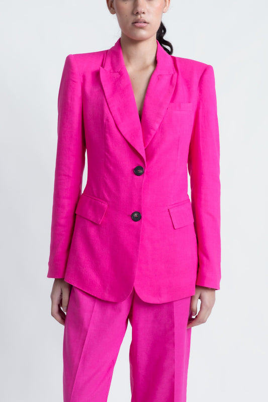 Blazer de linho Fúcsia