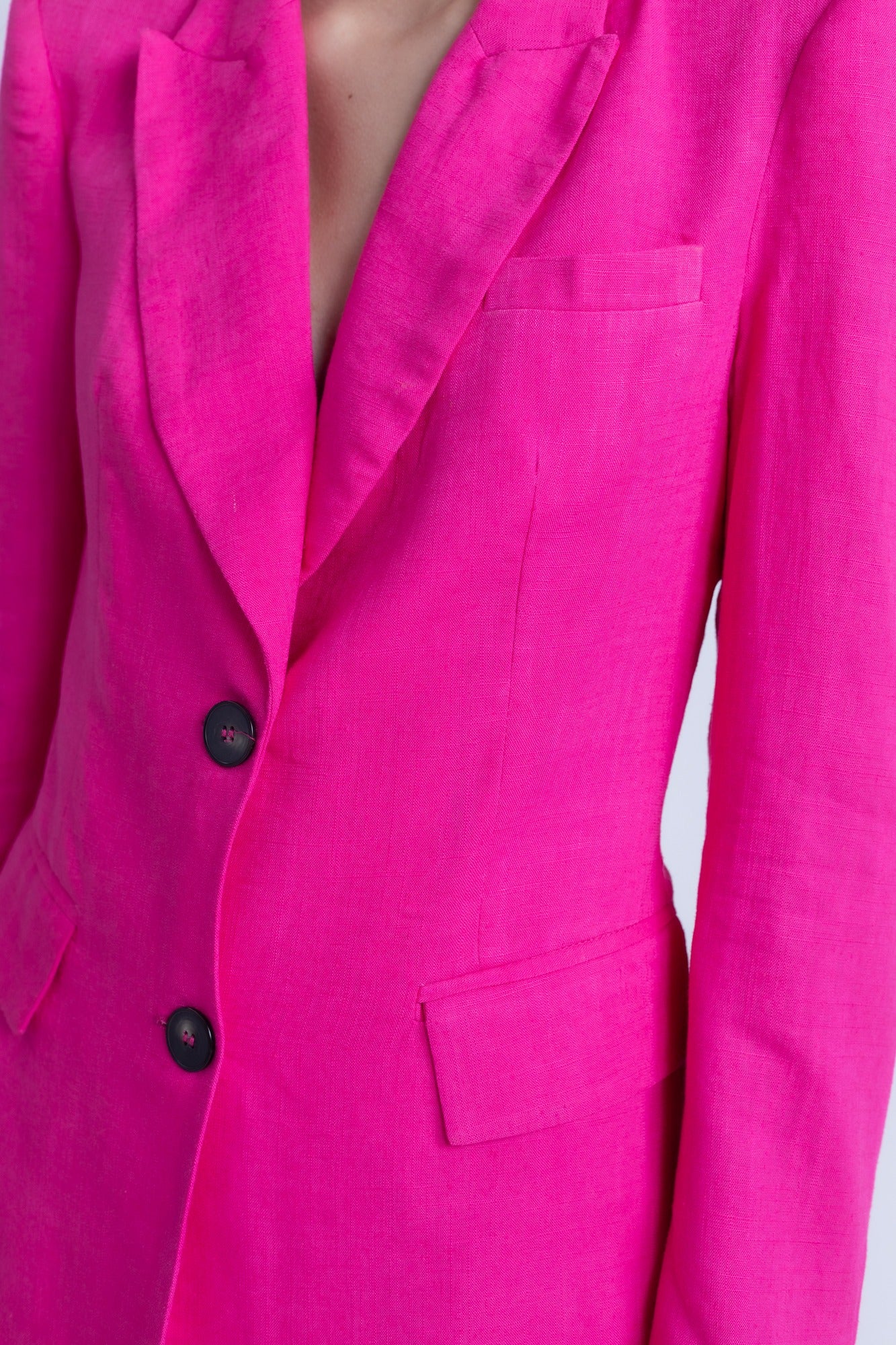 Blazer de linho Fúcsia