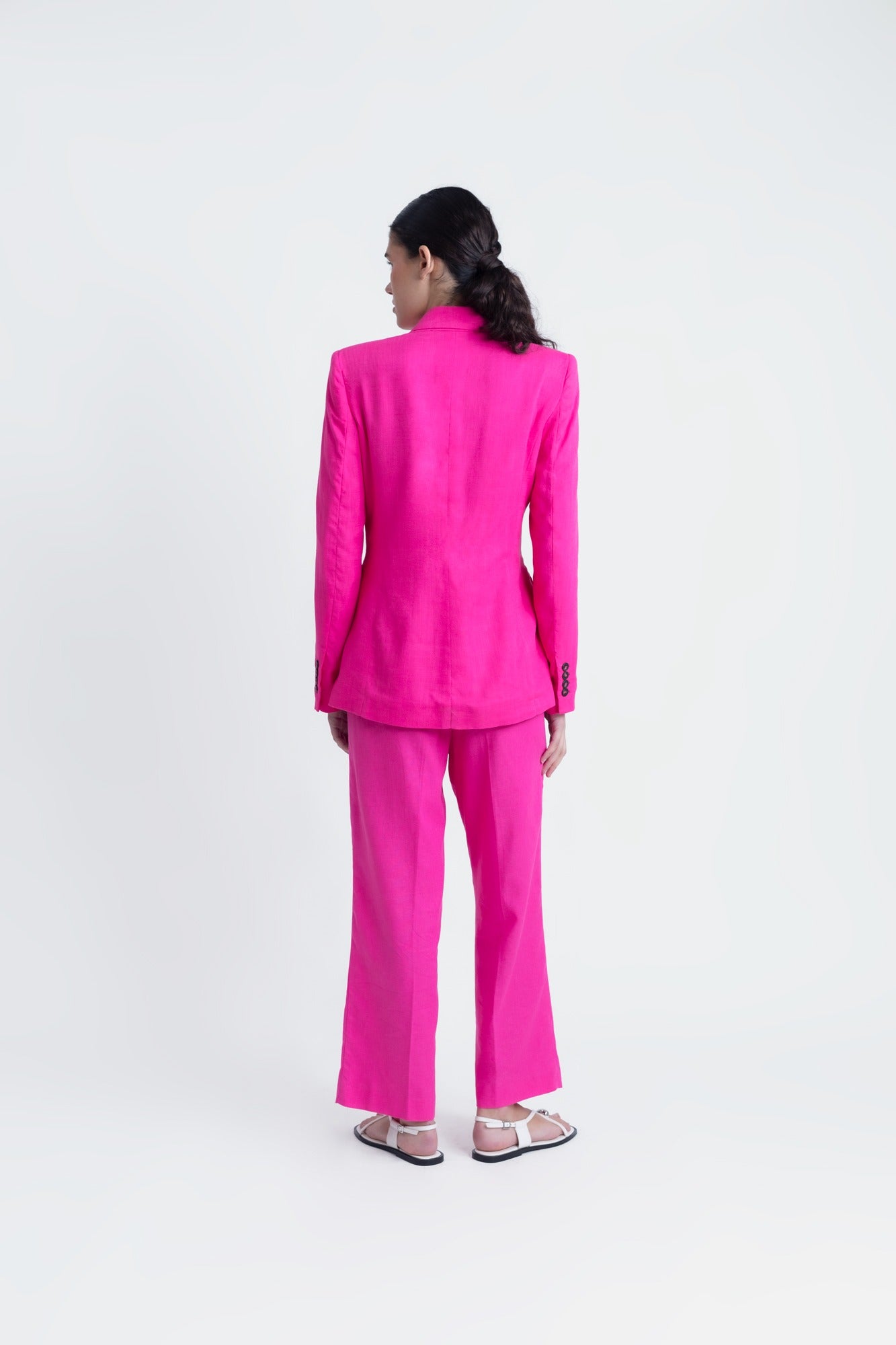 Blazer de linho Fúcsia