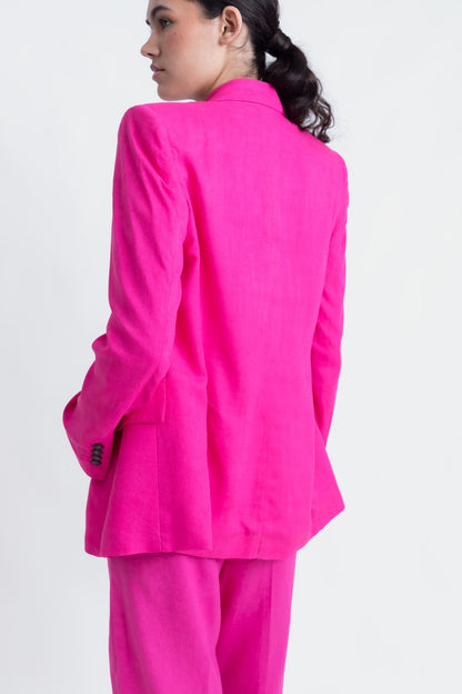 Blazer de linho Fúcsia